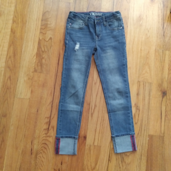 #357 Girls Vigoss Straight Blue Jeans Stevie - Picture 7 of 14